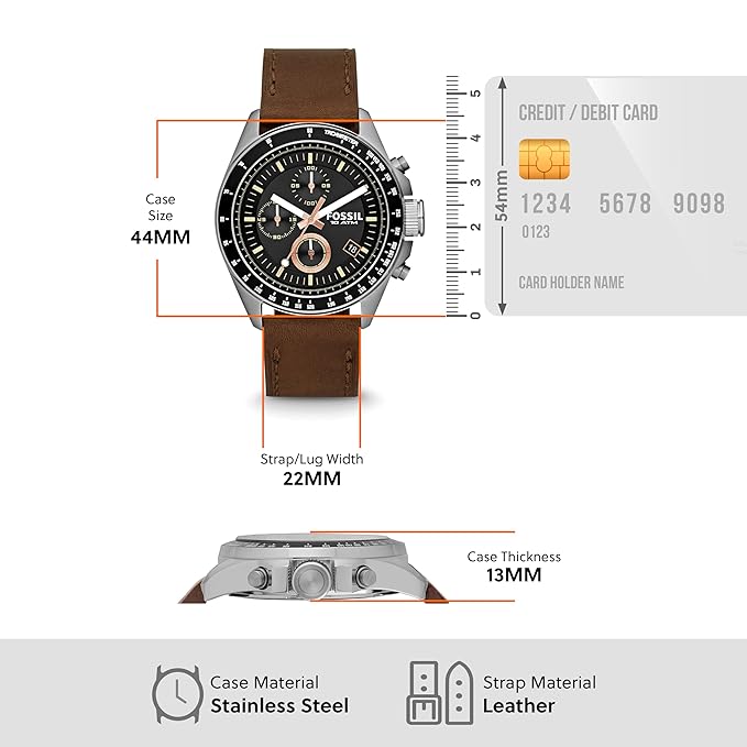 Fossil Decker Brown Watch Ch2885 - Chronograph, Men, Leather