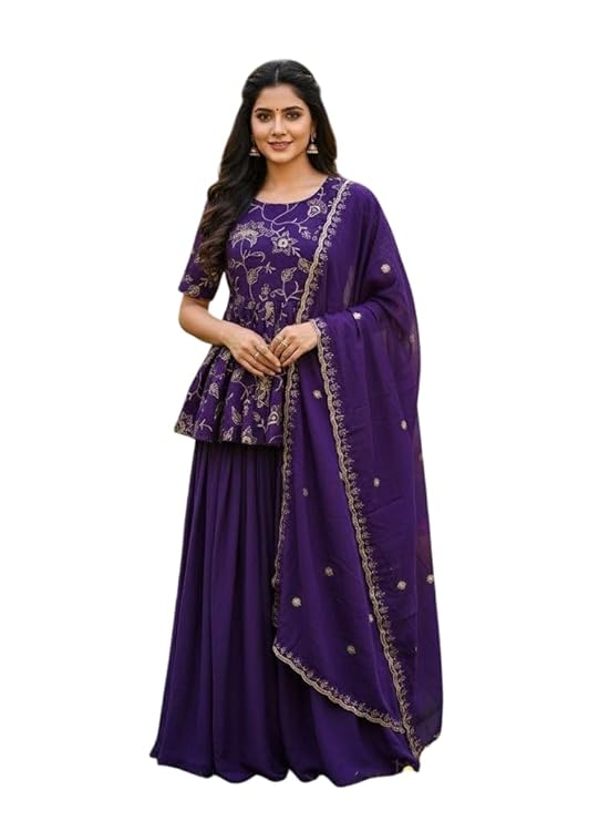 Women’s Short Kurti Anarkali Palazzo Dupatta Set