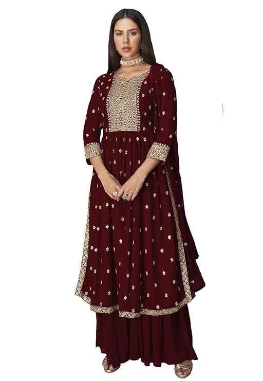 Elegant Embroidered Partywear Women’s Kurta Pant Dupatta Set – Stylish Ethnic Wear