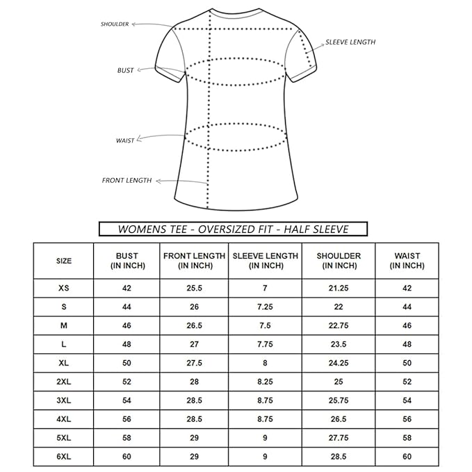 Women's 100% Cotton Graphic Print Oversized Fit Round Neck T-Shirt