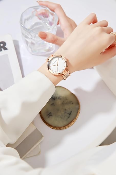 Giordano Eleganza Collection Analog Watch for Women with Crystal-Studded Strap & Diamon