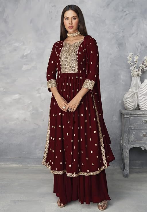 Elegant Embroidered Partywear Women’s Kurta Pant Dupatta Set – Stylish Ethnic Wear